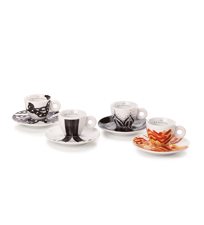 illy Art Collection Genesi set of 4 espresso cups and saucers