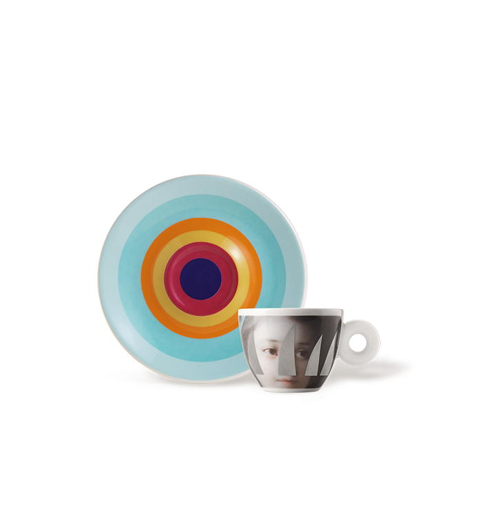 illy Art Collection espresso cup and saucer, "Barcolana" design by Stefan Sagmeister