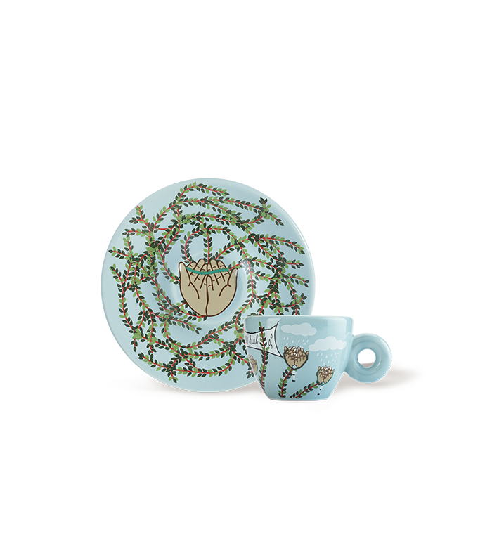 illy Art Collection espresso cup and saucer, "In Minor Key" by Thania Petersen