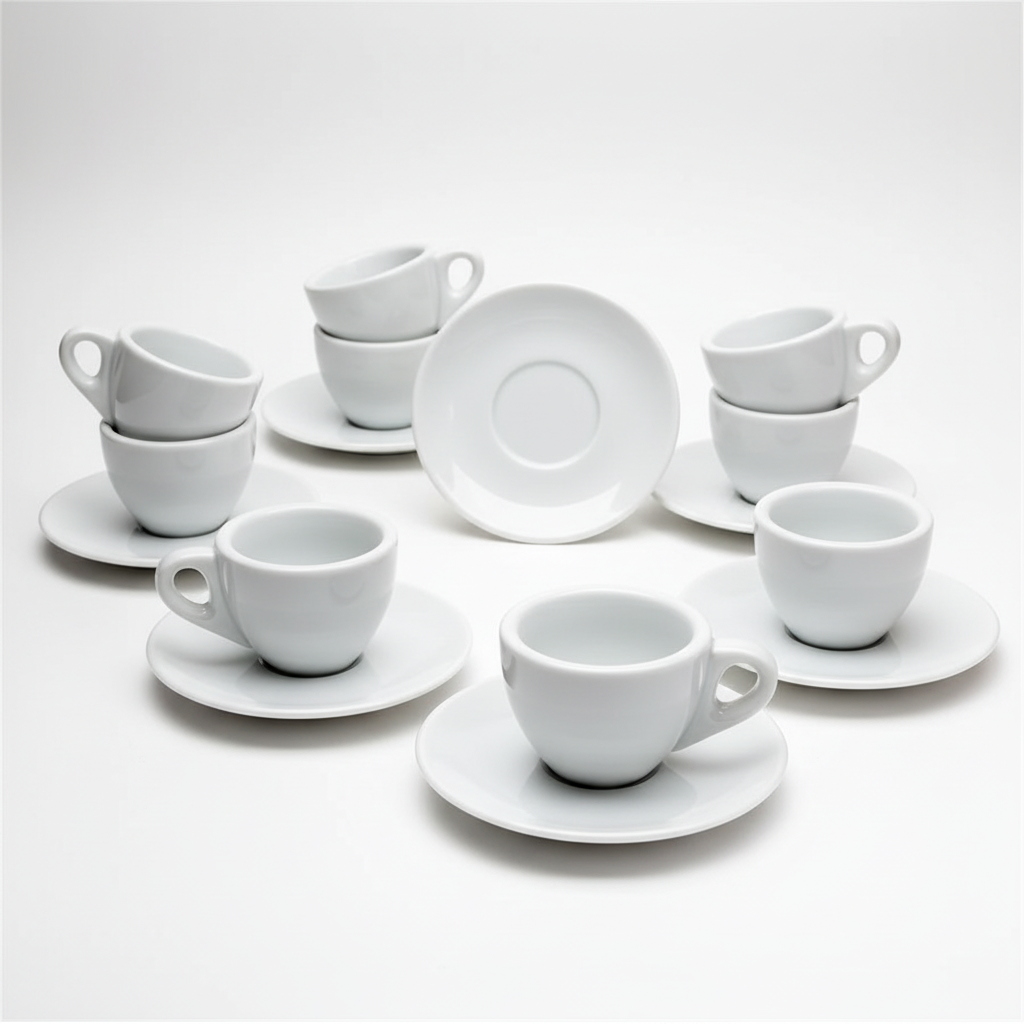 فناجين إسبريسو بإضاءة احترافية