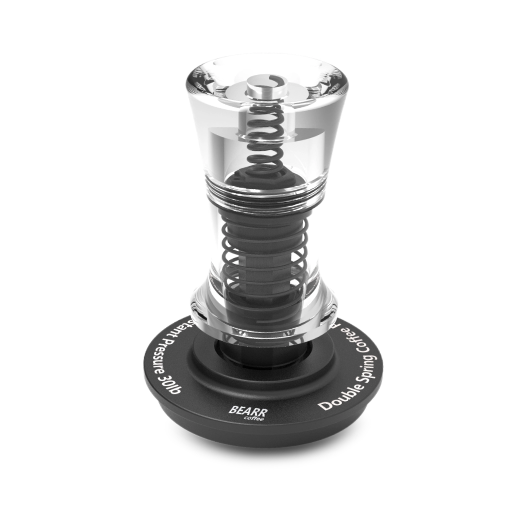Bearr 58.35mm tamper with transparent handle and ripple base