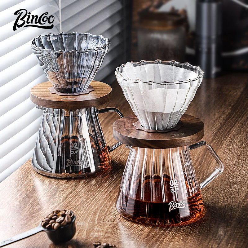 بينكوو - طقم تقطير القهوة الزجاجي V60