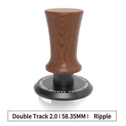 Bearr 58.35mm tamper with solid wood handle and ripple base