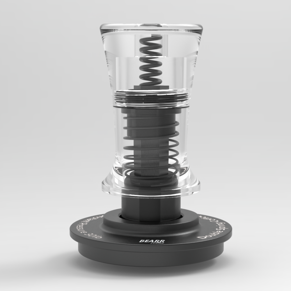 Clear handle detail showing the tamper's internal profile