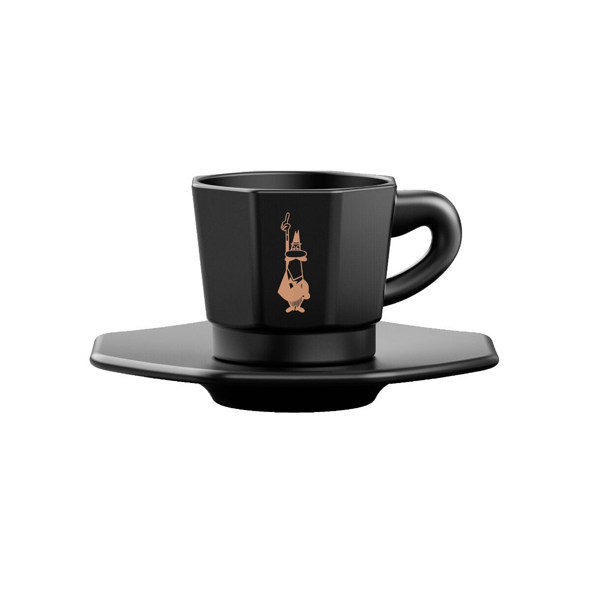 Bialetti Octagonal Espresso Cup 75ml — Black & Rose Gold