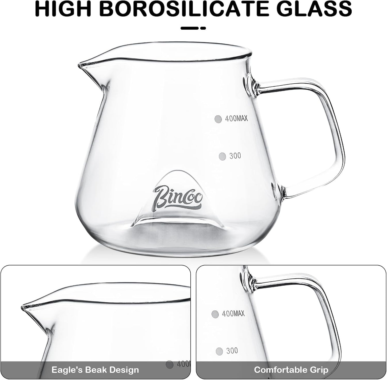 Bincoo Glass Coffee Server (400ml)