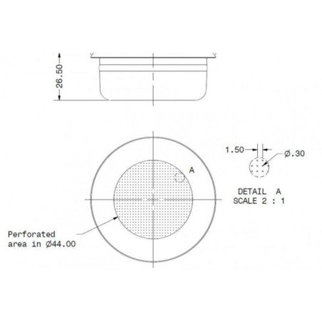 IMS Espresso Basket 58mm — M-pattern perforation detail