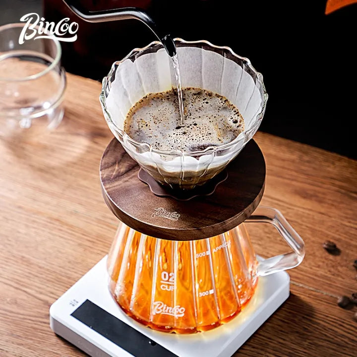 بينكوو - طقم تقطير القهوة الزجاجي V60