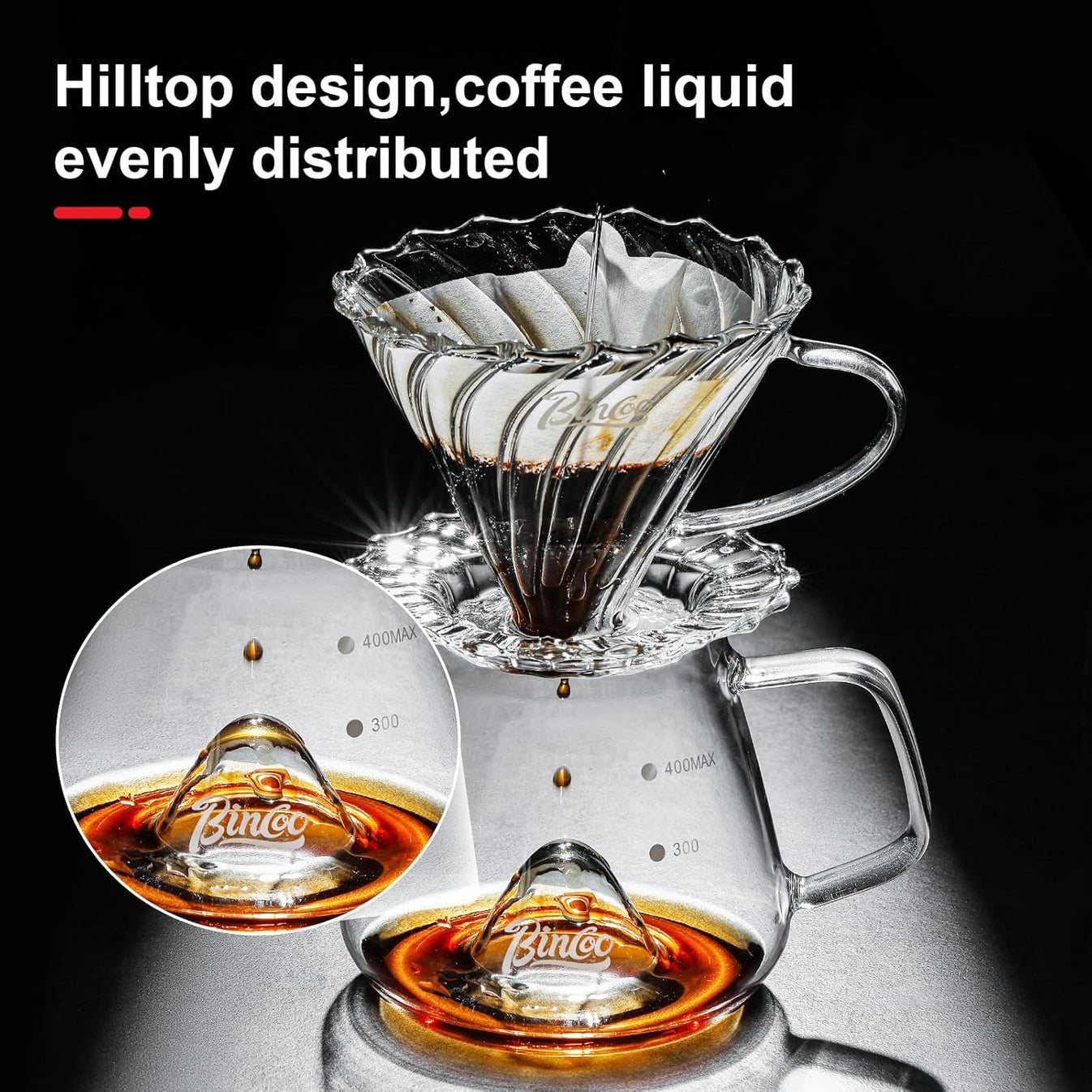 Bincoo Glass Coffee Server (400ml)