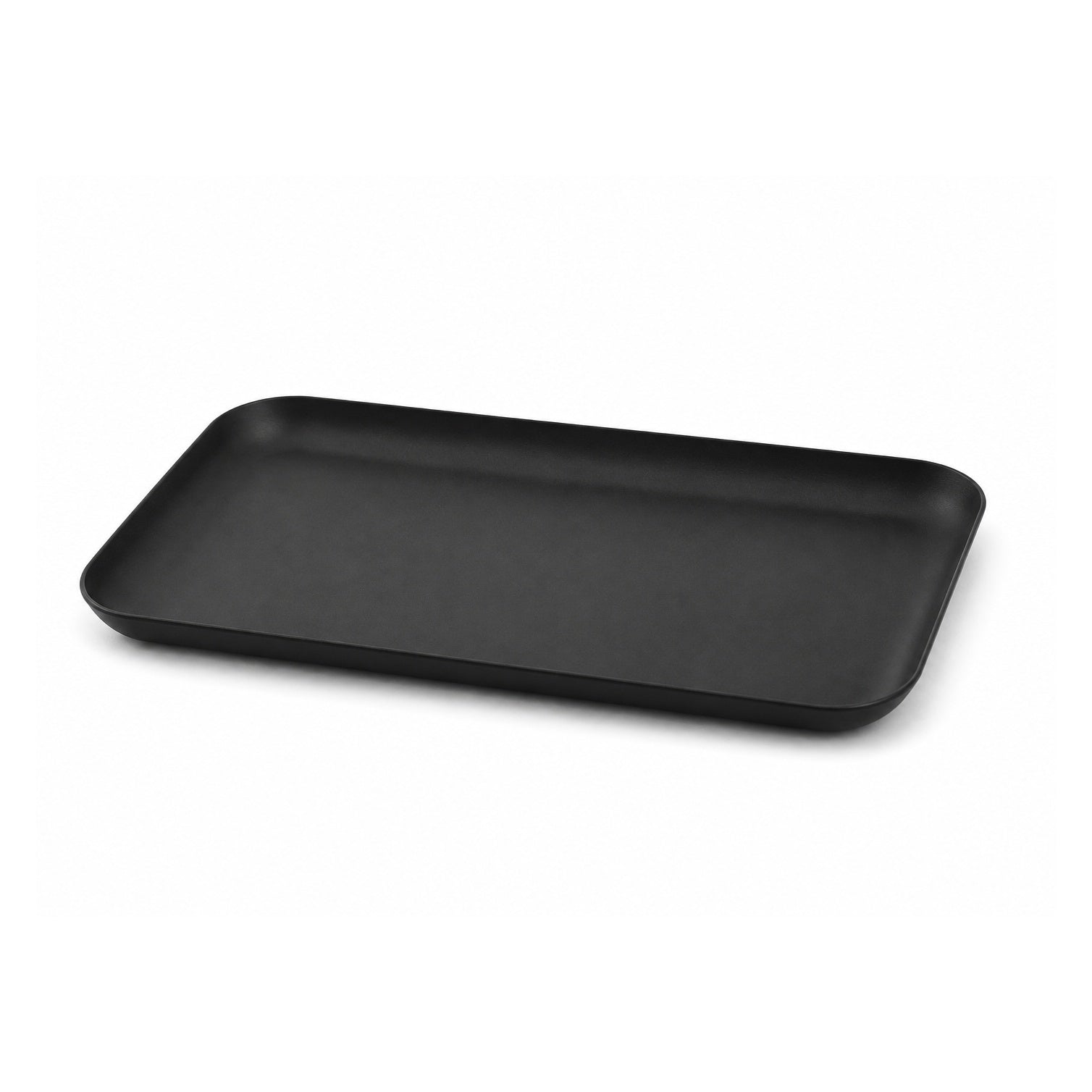 Matte black serving tray, 20x13cm, top view