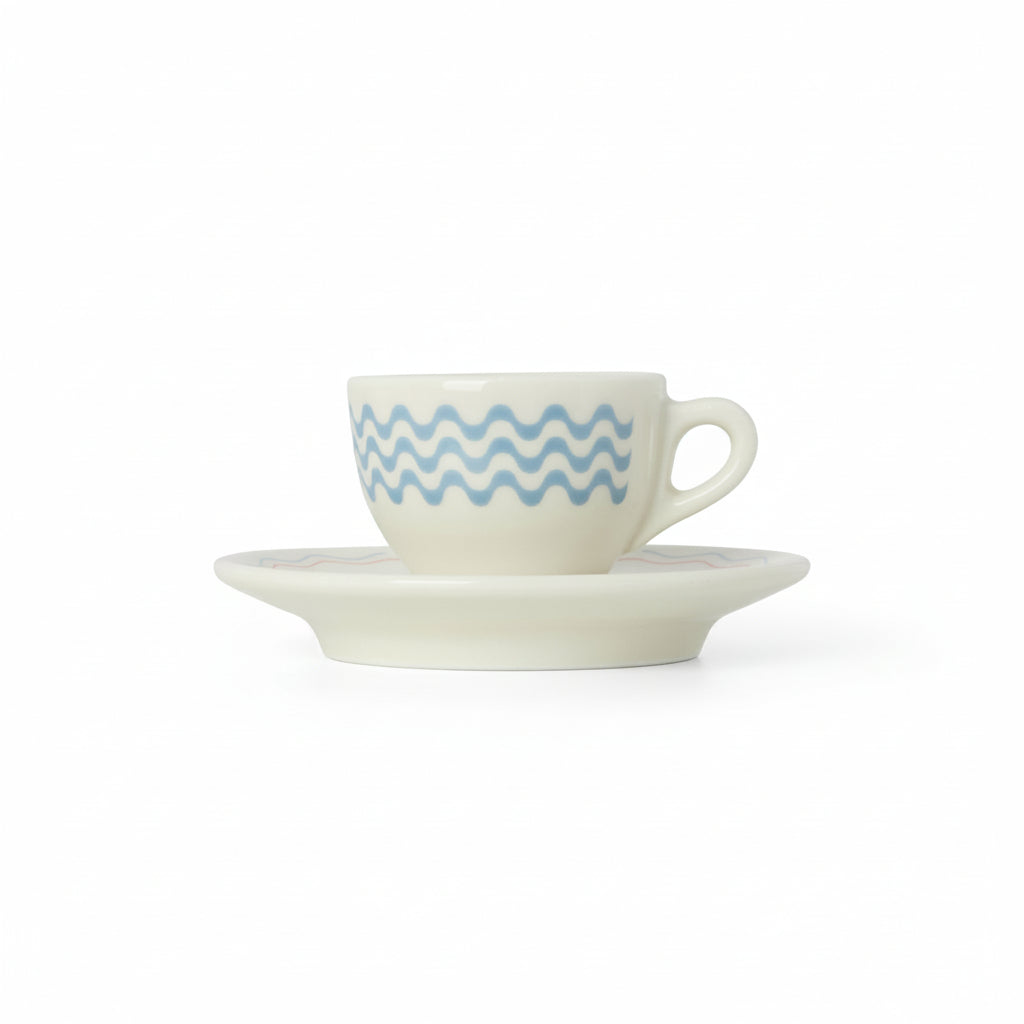 La Marzocco × Frescobol Carioca espresso cup, wave pattern detail
