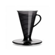 V30 Spiral pour-over dripper in Clear, front view