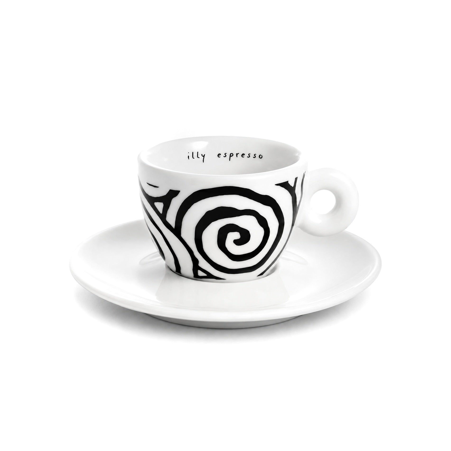 illy Art Collection 1995 espresso cup, Roberta Pietrobelli Spirali series, Large Spiral design