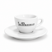 La Marzocco GB5 Classic white porcelain espresso cup with matching saucer