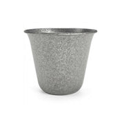 Galvanized metal coffee cup, 350ml, speckled finish, front view