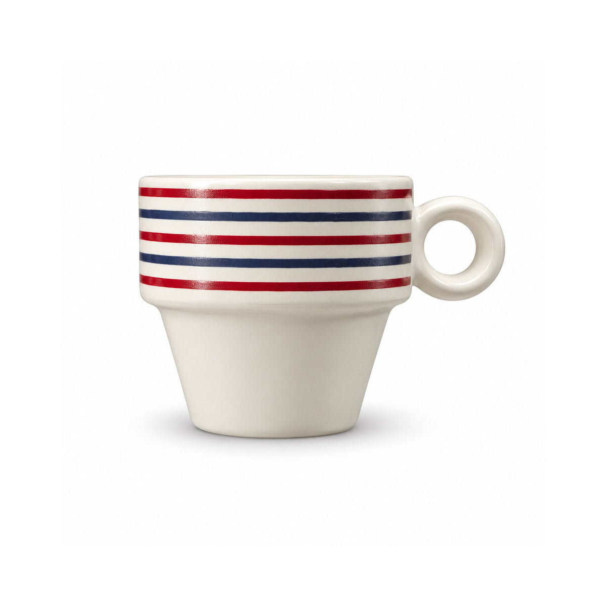 Ceramic cup with a classic horizontal stripe, 110ml