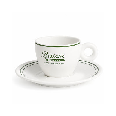 Green-Rimmed Retro Espresso Cup (70ml)
