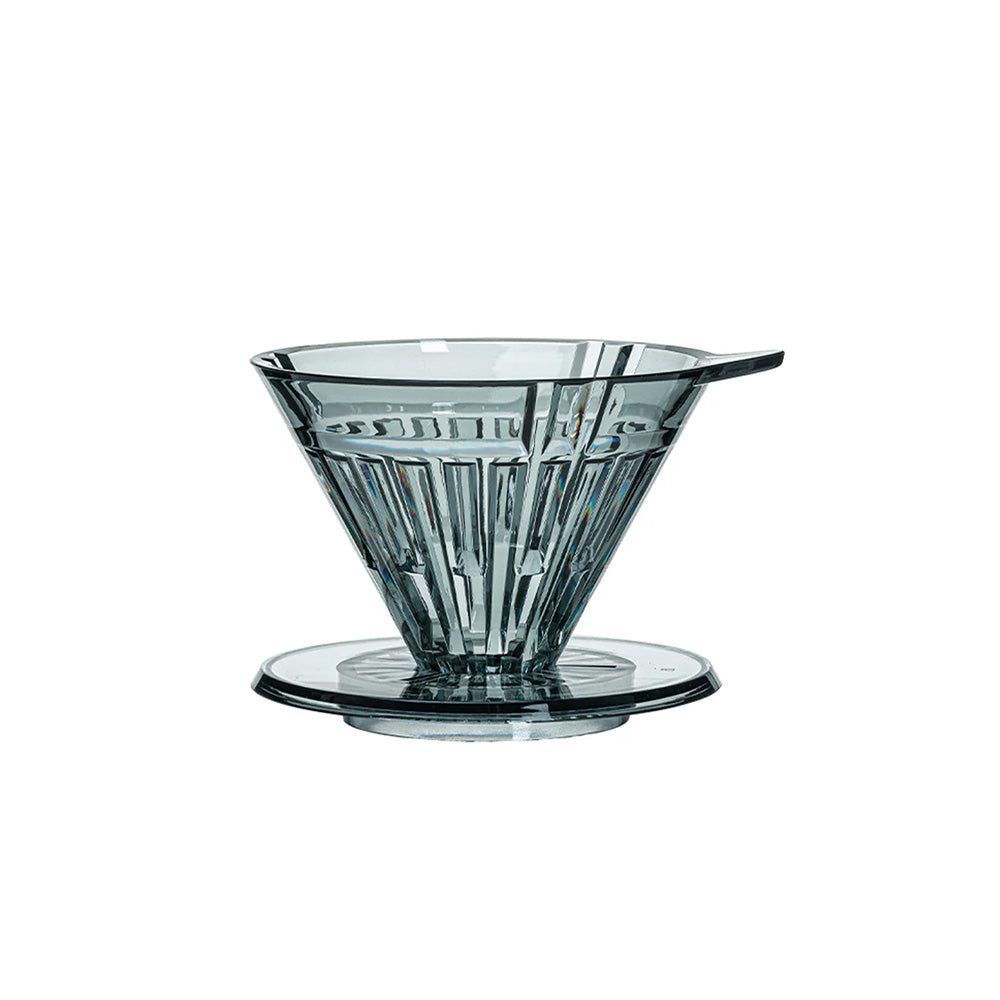 Timemore Turbo 01 dripper in transparent black PCTG, front view